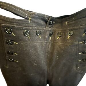 Black Button-Detail Pants